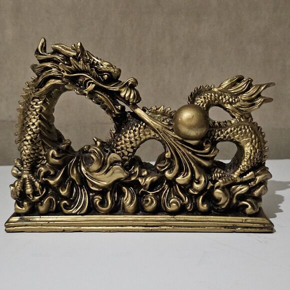 Money Manifest Chinese Dragon with Ball Feng Shui Home Decor Heavy - Picture 2 of 12